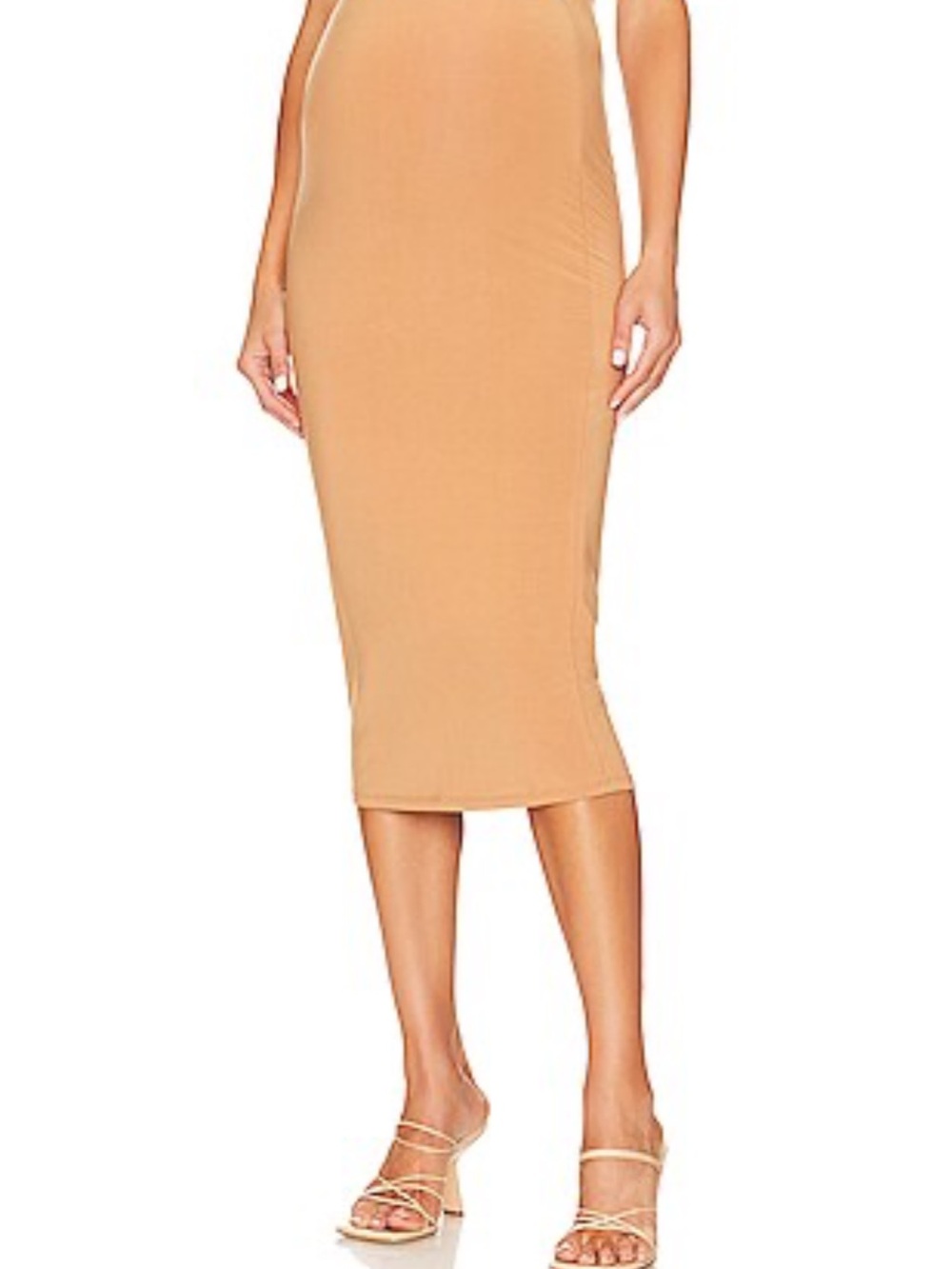 Hatch The Body Maternity Midi Skirt in Camel Nude